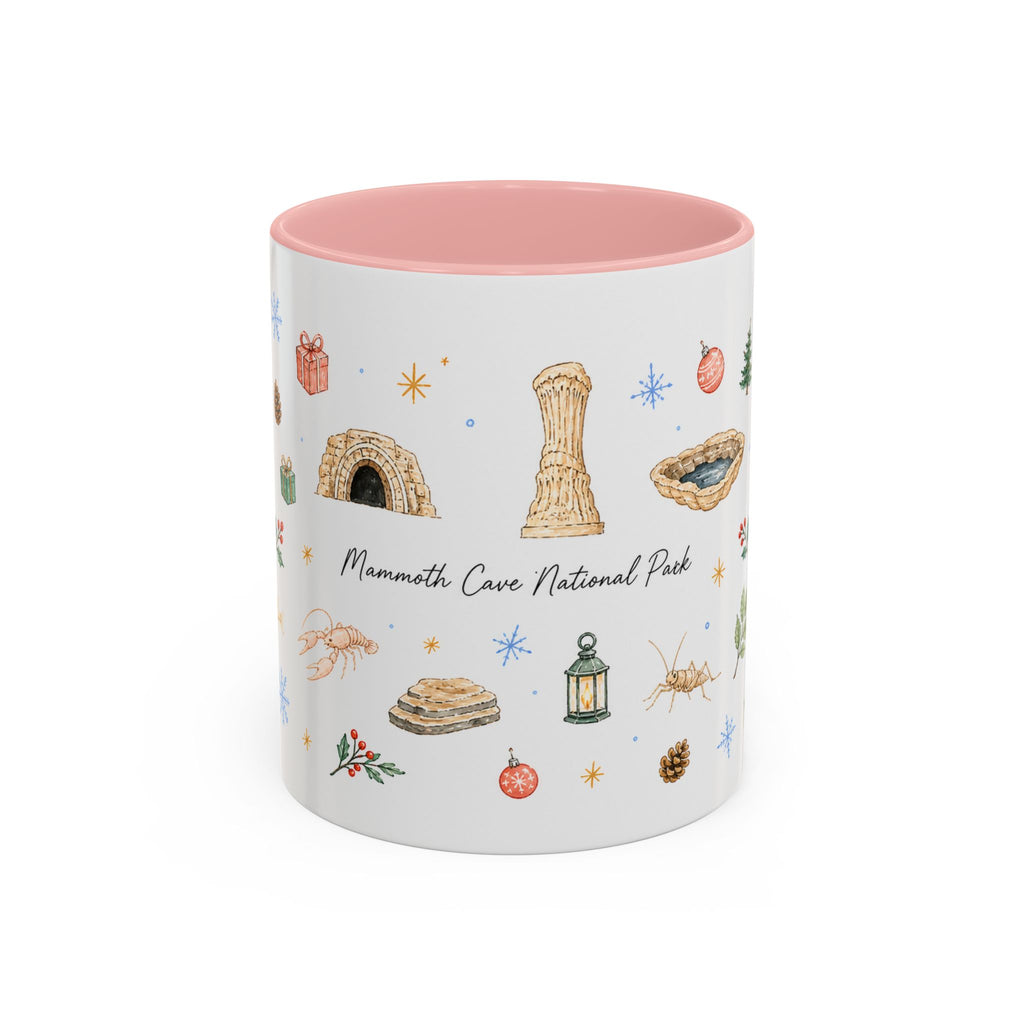 Mammoth Cave National Park Christmas Mug | Watercolor Travel Souvenir | Holiday Gift | Accent Ceramic Coffee Cup 11oz 15oz