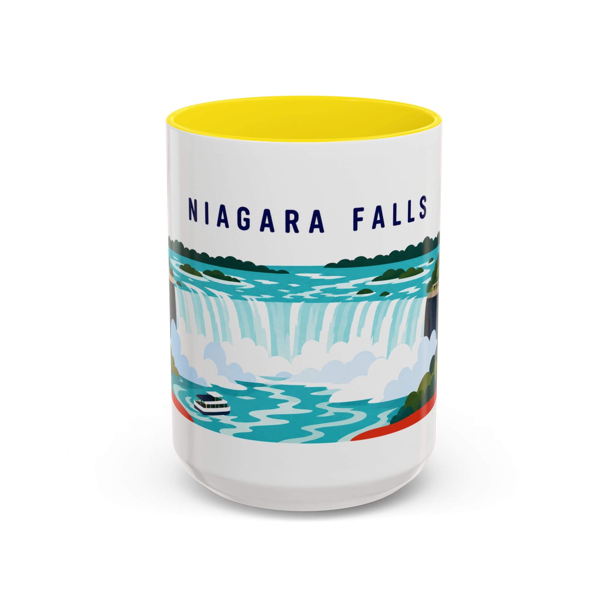 Niagara Falls Coffee Mug | Travel Destination Souvenir Gift | Accent Color Ceramic 11oz 15oz