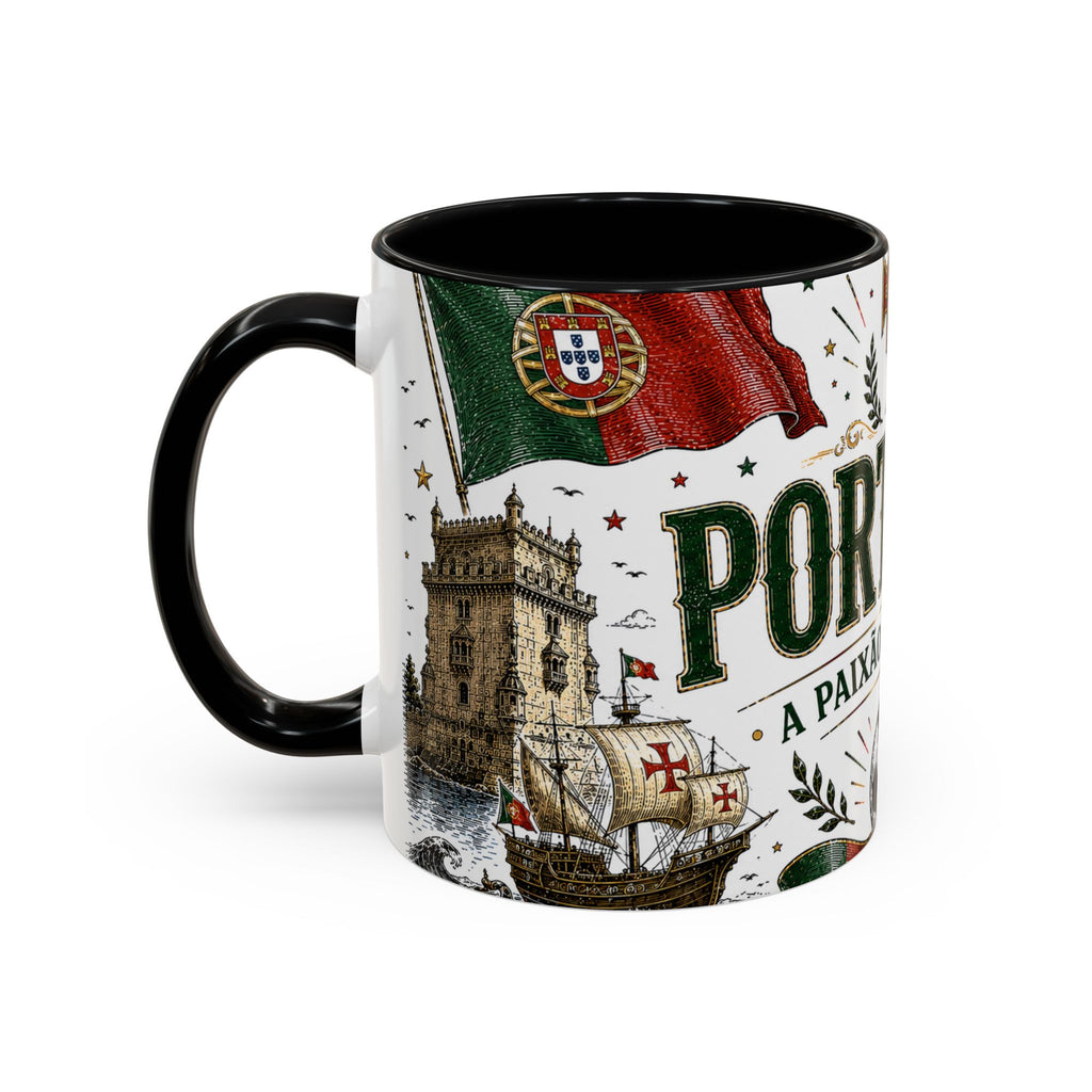 Portugal Soccer Coffee Mug | World Cup Fan Gift | Accent Color Ceramic 11oz 15oz Match Day Cup