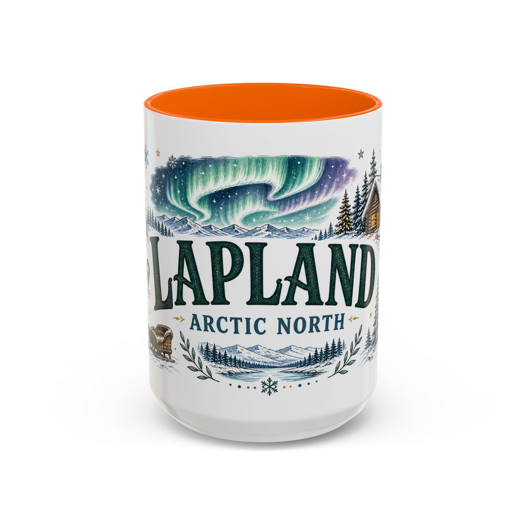 Lapland Coffee Mug | Travel Destination Souvenir Gift | Accent Color Ceramic 11oz 15oz