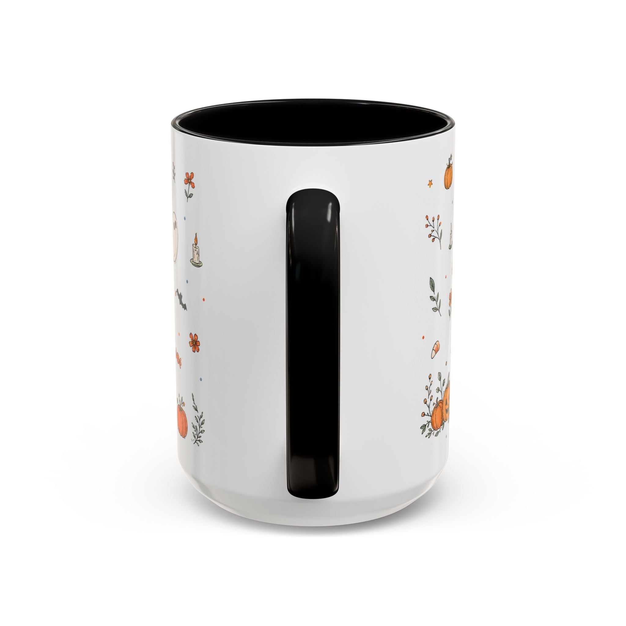 Halloween Party Mug | Ghost Black Cat Candy Watercolor Gift | Accent Cup 11oz 15oz