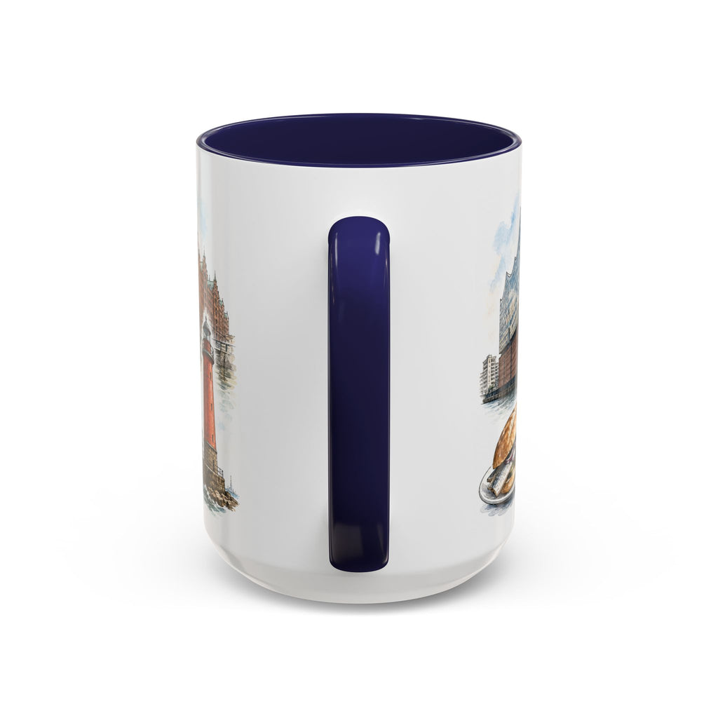 Hamburg Coffee Mug | Germany Travel Souvenir | Vintage Illustrated City Gift | 11 oz 15 oz Accent Mug