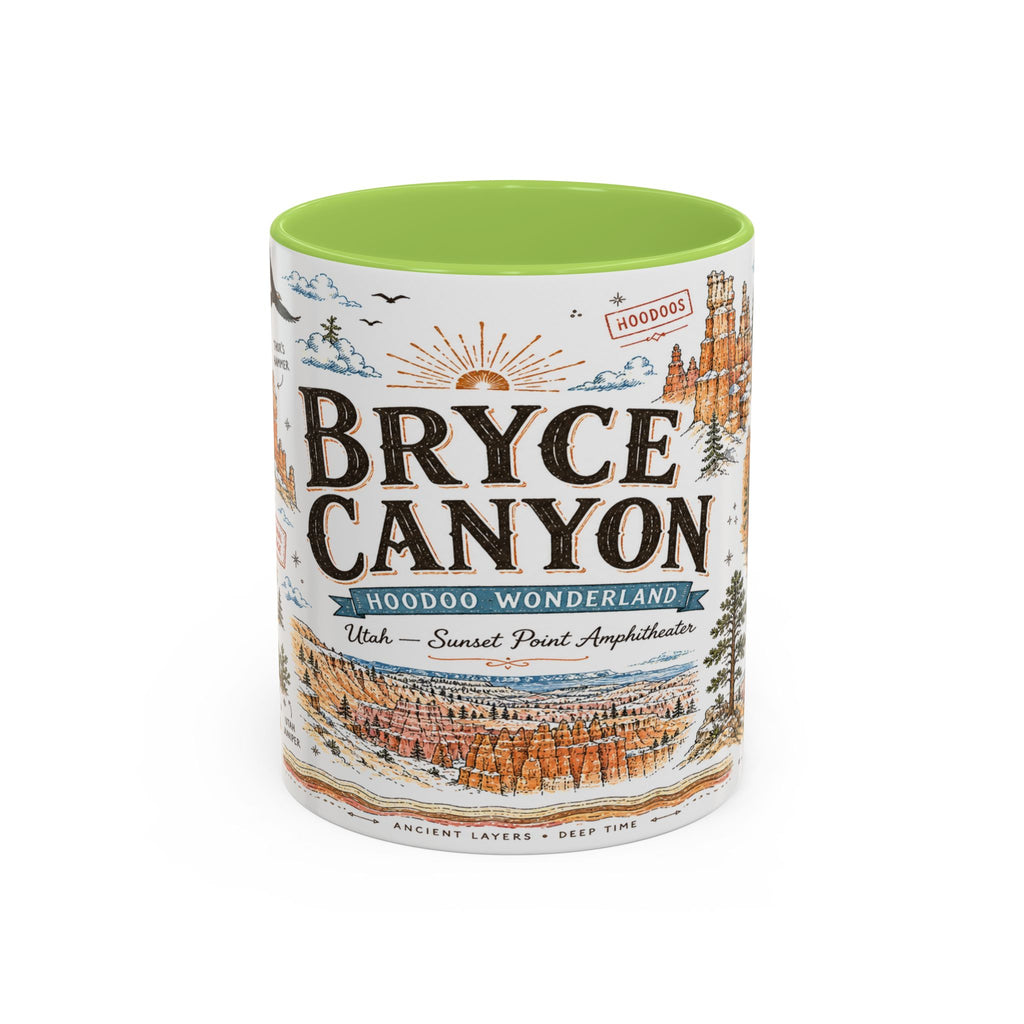 Bryce Canyon Coffee Mug | National Park Hiking Utah Gift | Accent Color Ceramic 11oz 15oz
