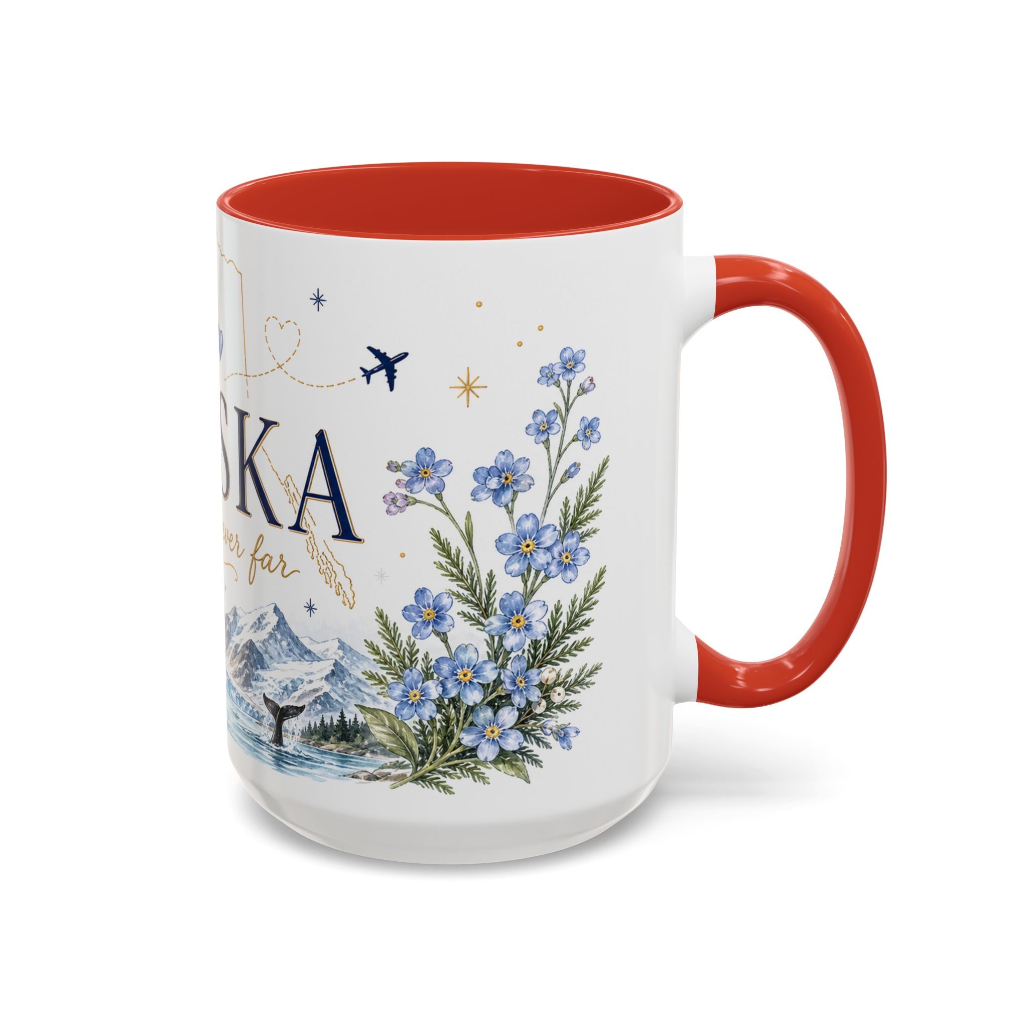 Alaska State Map Mug | Northern Lights, Mountains, Glaciers | Moving Away Gift