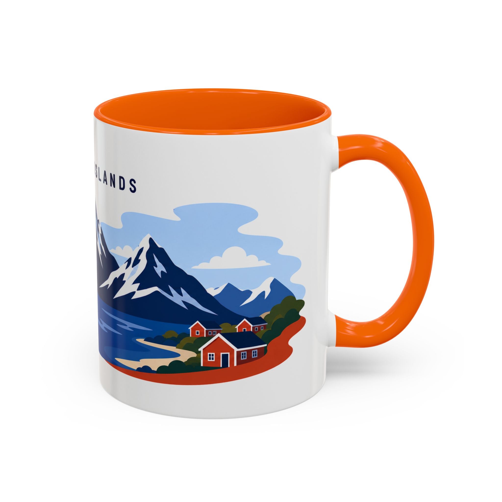 Lofoten Islands Coffee Mug | Travel Destination Souvenir Gift | Accent Color Ceramic 11oz 15oz