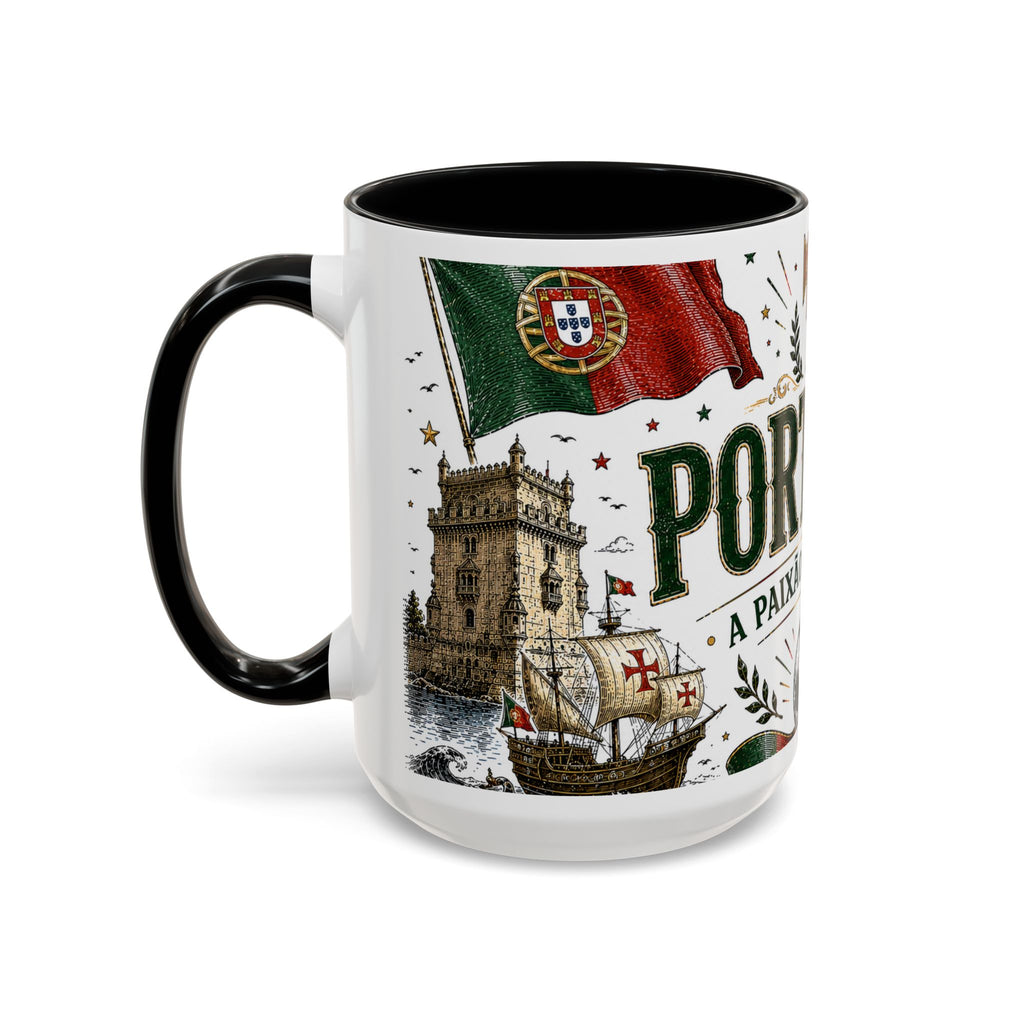 Portugal Soccer Coffee Mug | World Cup Fan Gift | Accent Color Ceramic 11oz 15oz Match Day Cup