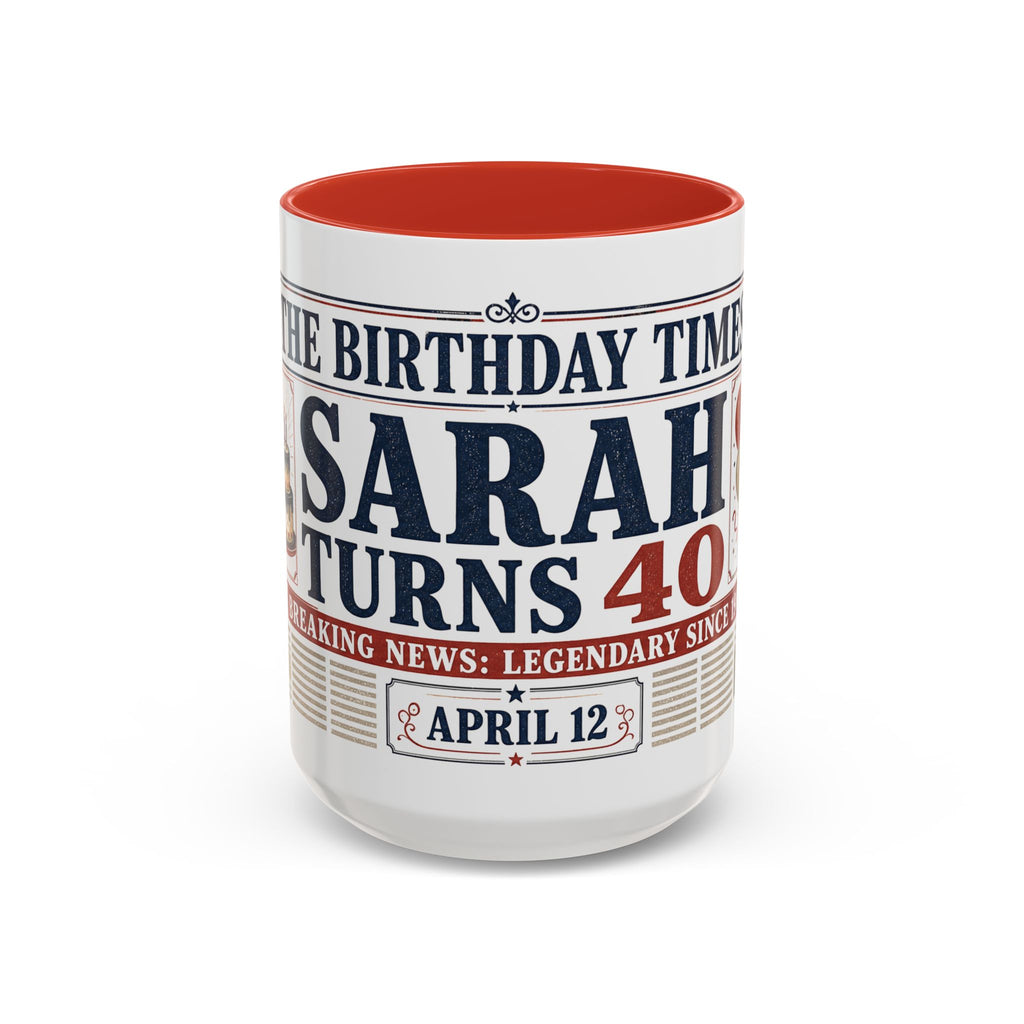 Birthday Newspaper Mug | Custom Name Age Date Gift | The Birthday Times Coffee Cup 11oz 15oz