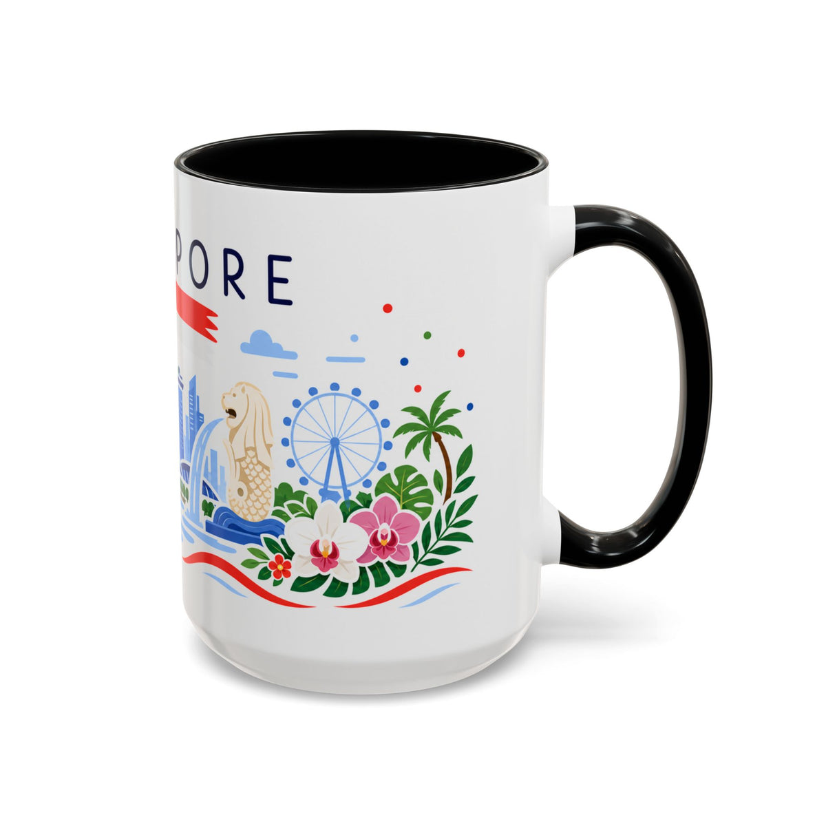 Singapore Coffee Mug | Travel Souvenir Accent Mug | Country Gift Ceramic Cup 11oz 15oz