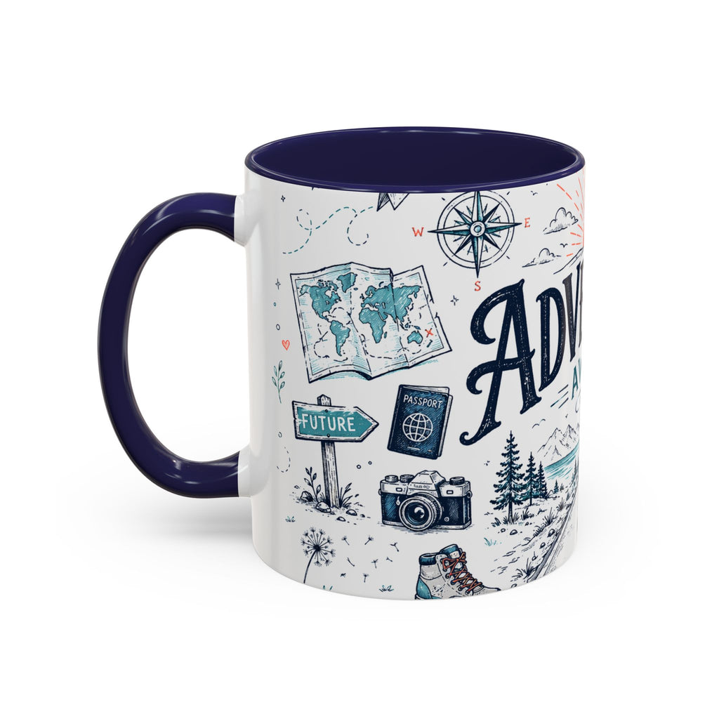 Adventure Awaits Coffee Mug | Class of 2026 Graduation Gift | Accent Color Ceramic 11oz 15oz
