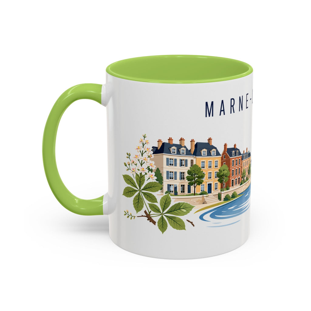 Marne-La-Vallée Coffee Mug | France Travel Souvenir | Porcelain Decal City Gift | 11oz 15oz Accent Mug