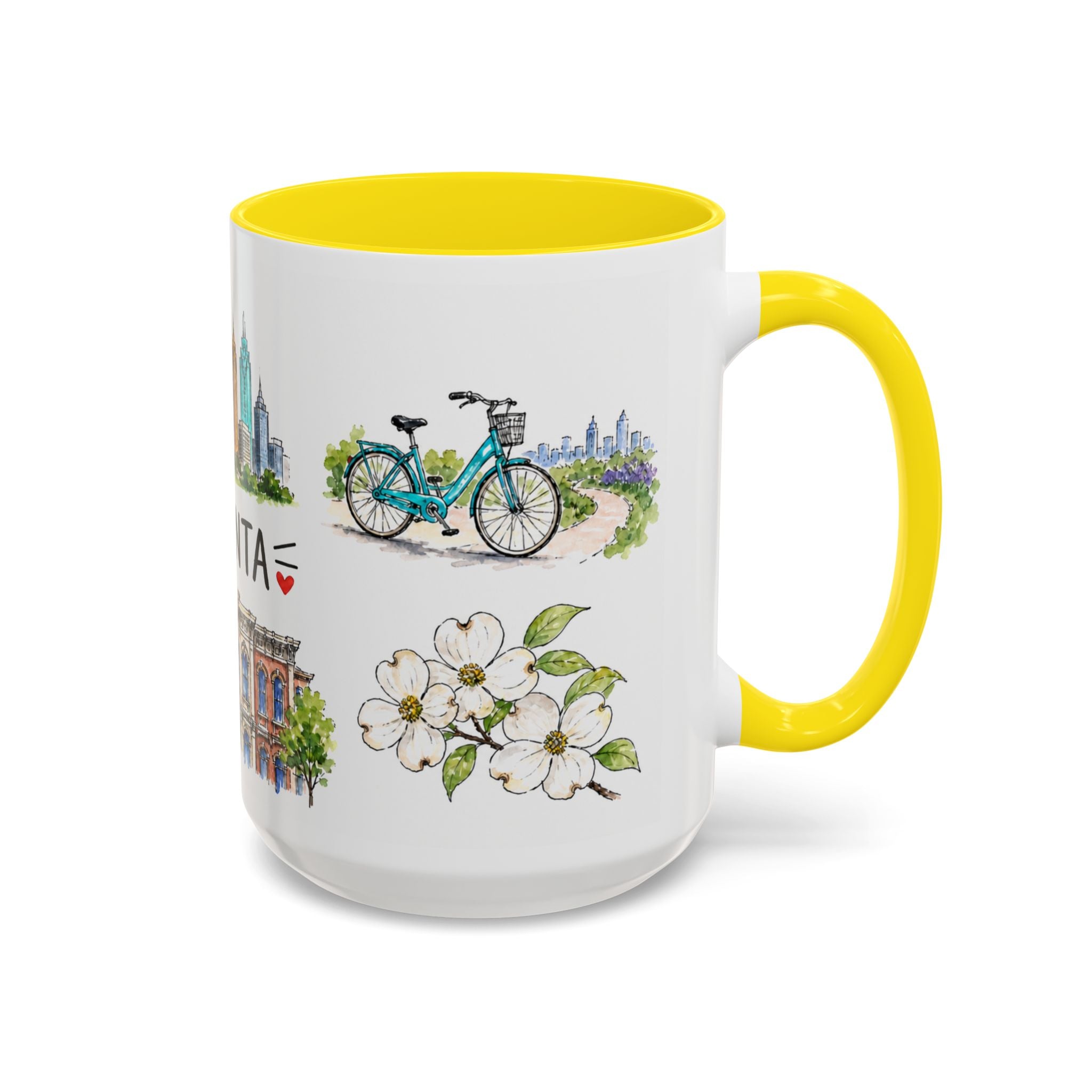 Atlanta Illustrated Travel Mug | City Souvenir Accent Coffee Mug | 11oz 15oz Ceramic Cup