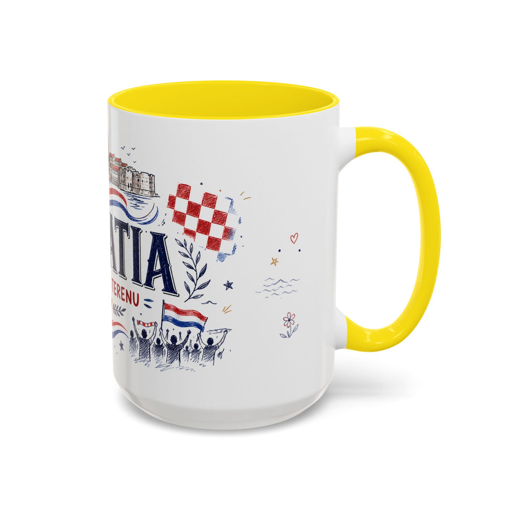Croatia Soccer Coffee Mug | World Cup Fan Gift | Accent Color Ceramic 11oz 15oz Match Day Cup