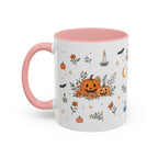 Black Cat Halloween Mug | Pumpkin Moon Watercolor Gift | Spooky Accent Cup 11oz 15oz