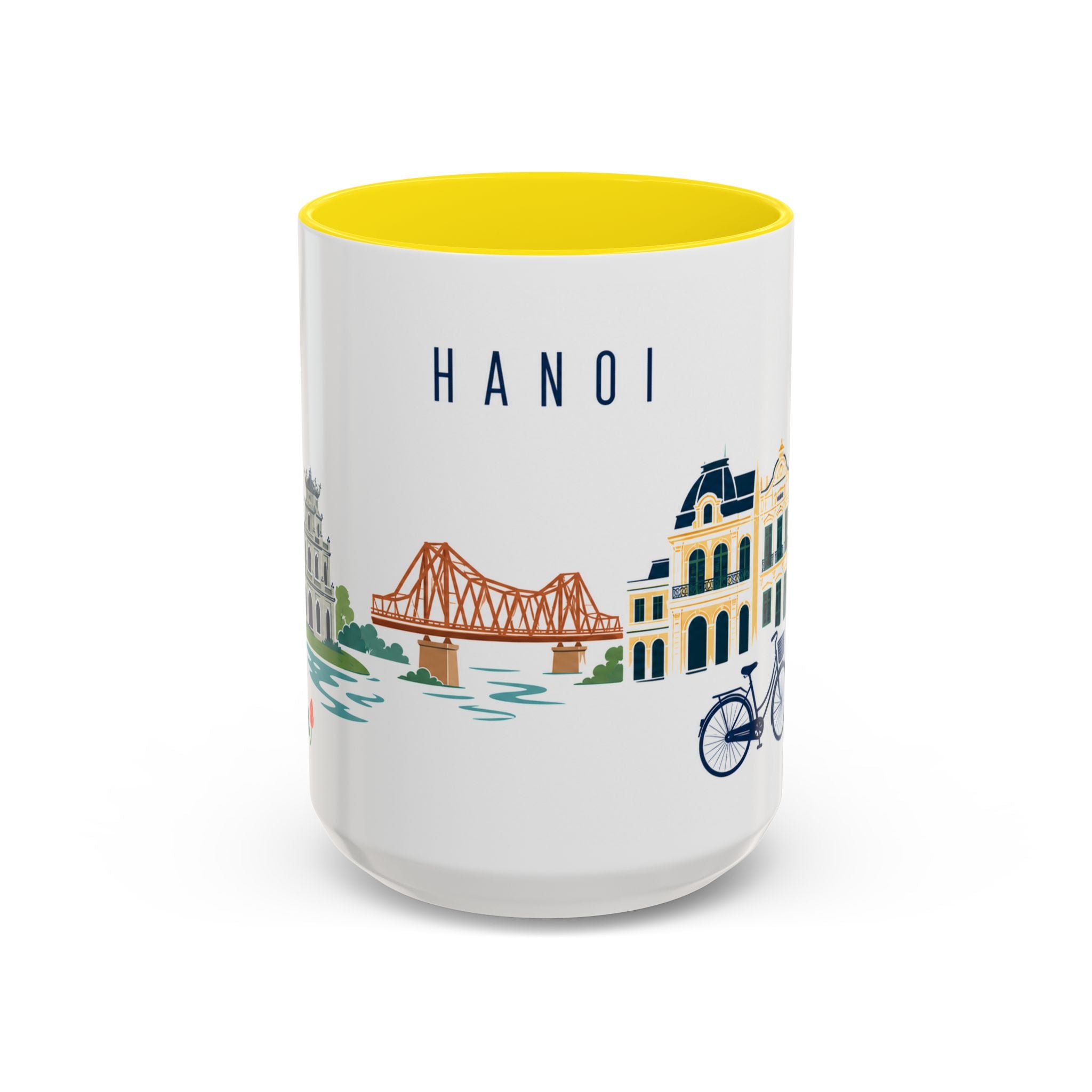 Hanoi Coffee Mug | Vietnam Travel Souvenir | Porcelain Decal City Gift | 11oz 15oz Accent Mug