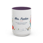 Personalized First Year Teacher Mug | Custom Name Pencil Coffee Cup