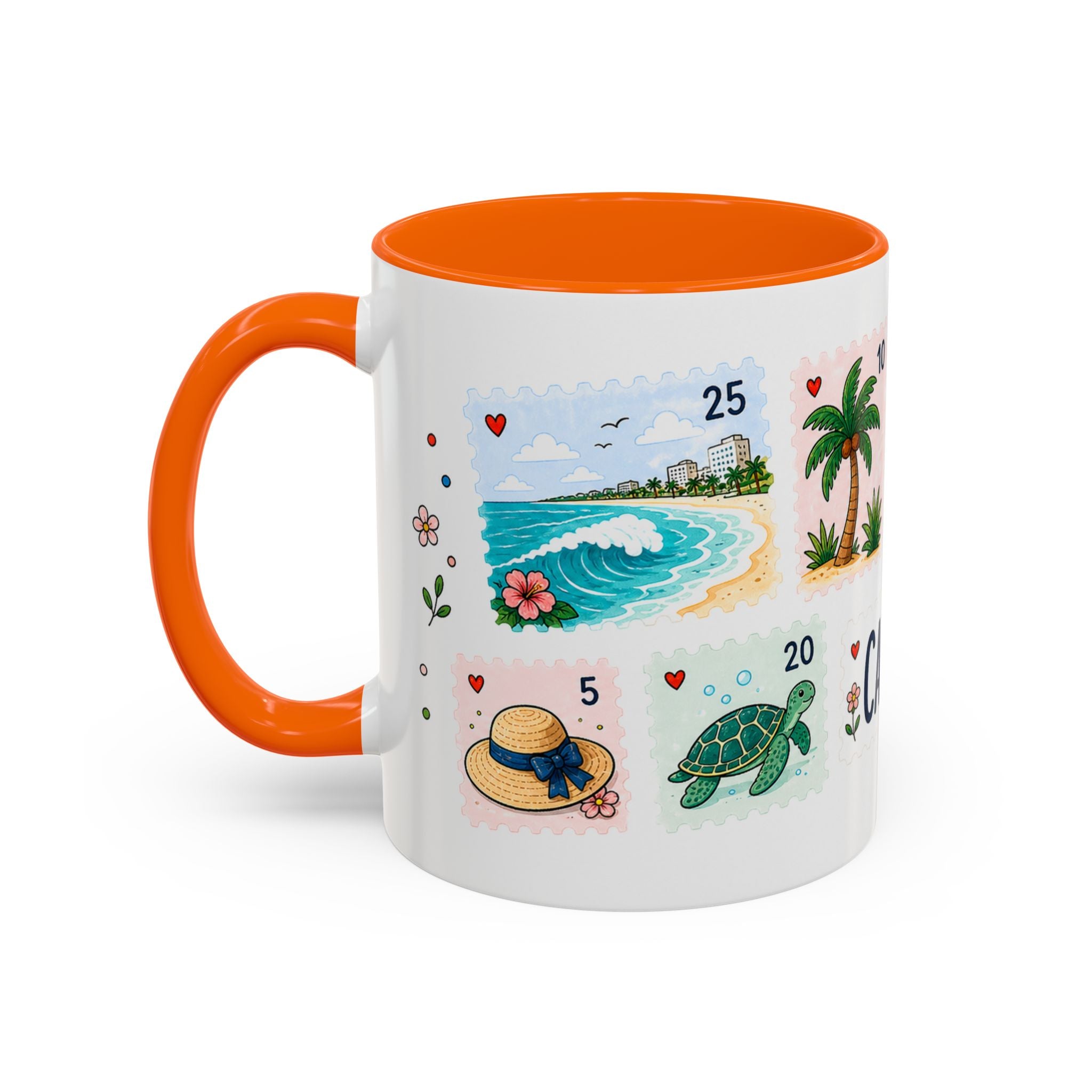 Cancun Coffee Mug | Postage Stamp Collage Mug | Travel Souvenir Accent Cup 11oz 15oz