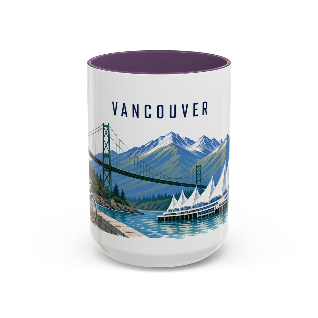 Vancouver Coffee Mug | Canada Travel Souvenir | Porcelain Decal City Gift | 11oz 15oz Accent Mug