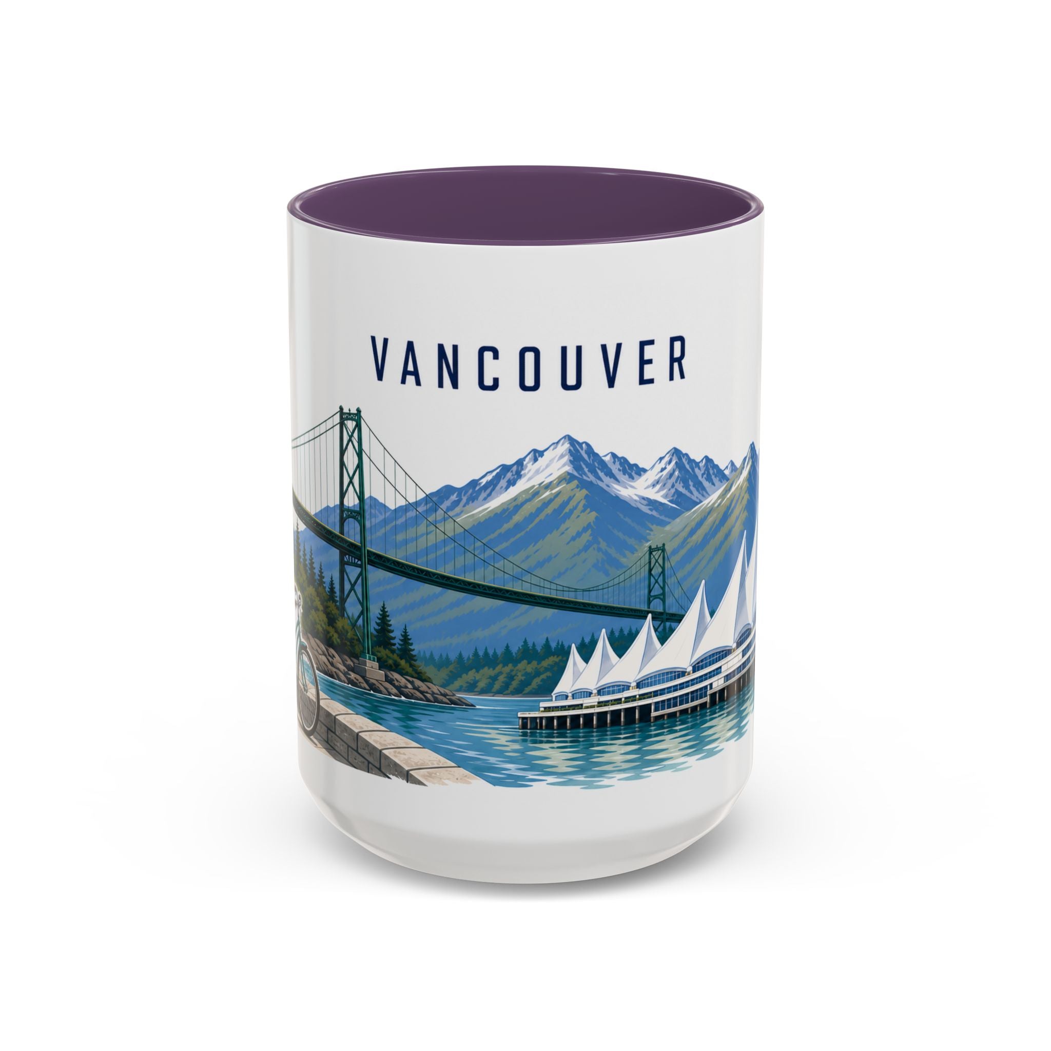 Vancouver Coffee Mug | Canada Travel Souvenir | Porcelain Decal City Gift | 11oz 15oz Accent Mug