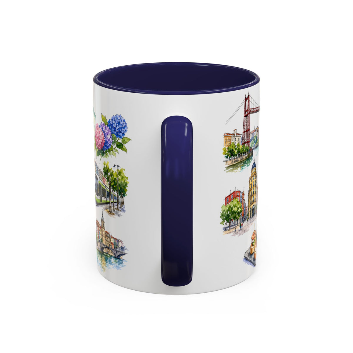 Bilbao Illustrated Travel Mug | City Souvenir Accent Coffee Mug | 11oz 15oz Ceramic Cup