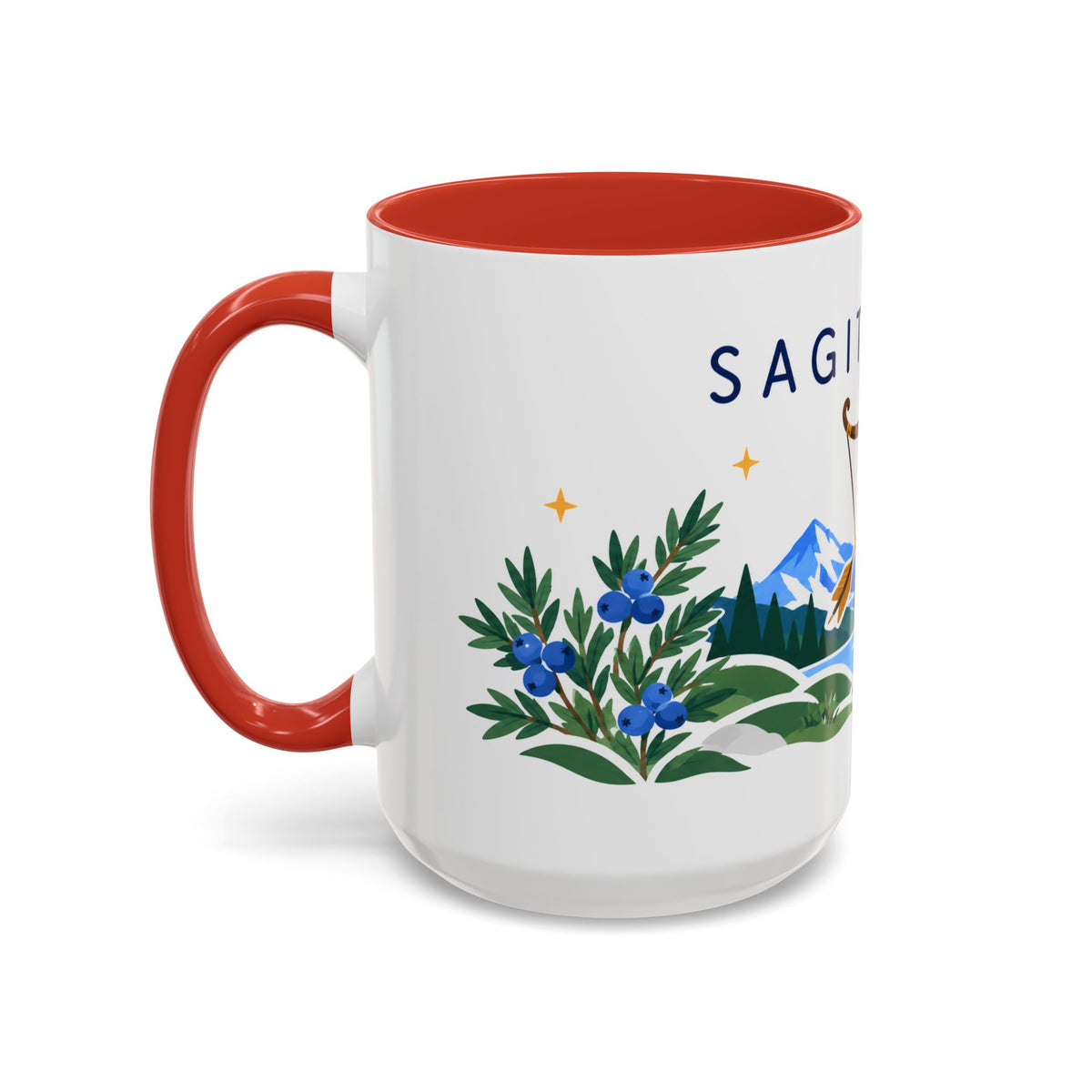 Sagittarius Zodiac Coffee Mug | Bow and Arrow Design | Astrology Birthday Gift | 11 oz 15 oz Ceramic Accent Mug