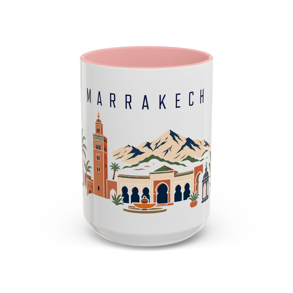 Marrakech Coffee Mug | Morocco Travel Souvenir | Porcelain Decal City Gift | 11oz 15oz Accent Mug