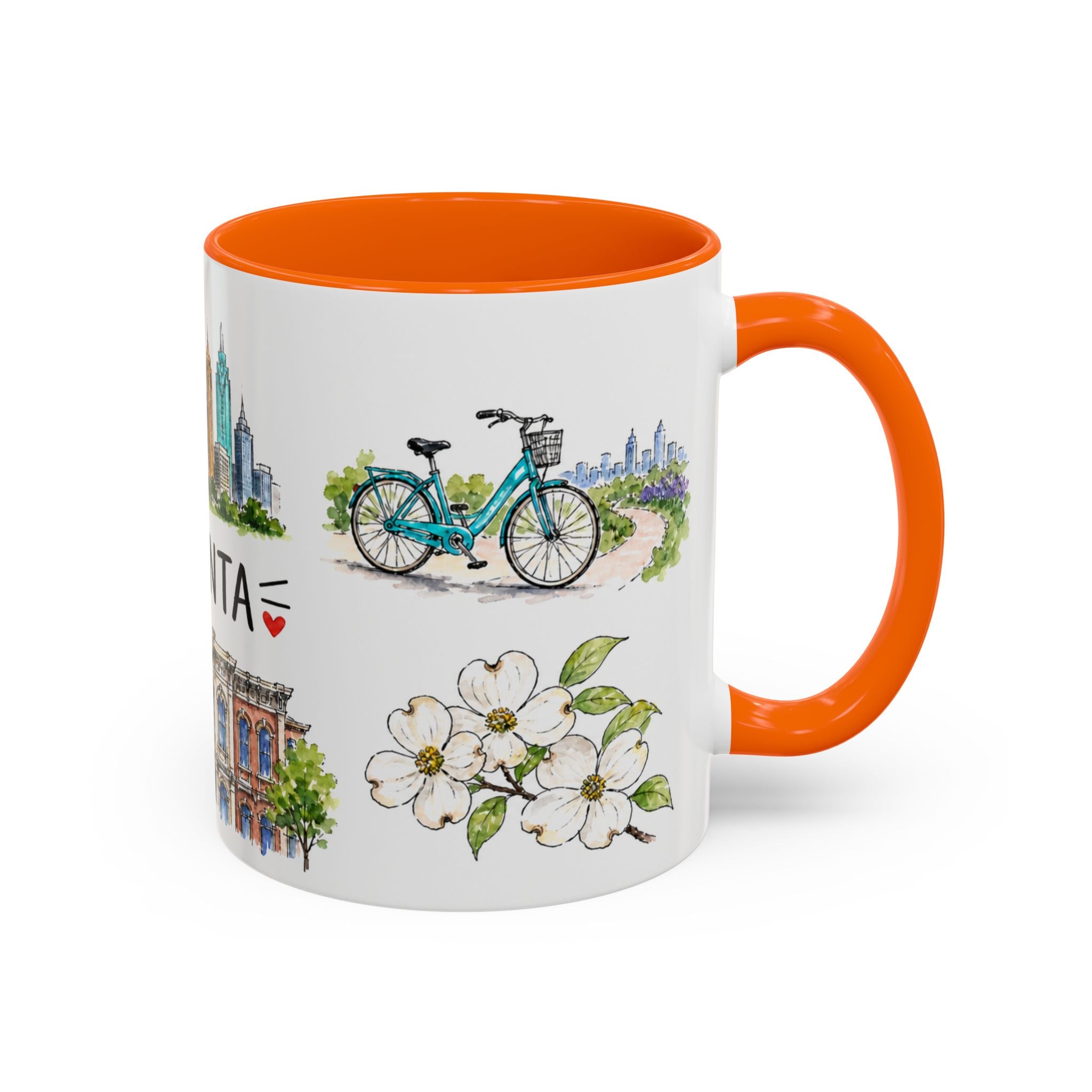 Atlanta Illustrated Travel Mug | City Souvenir Accent Coffee Mug | 11oz 15oz Ceramic Cup