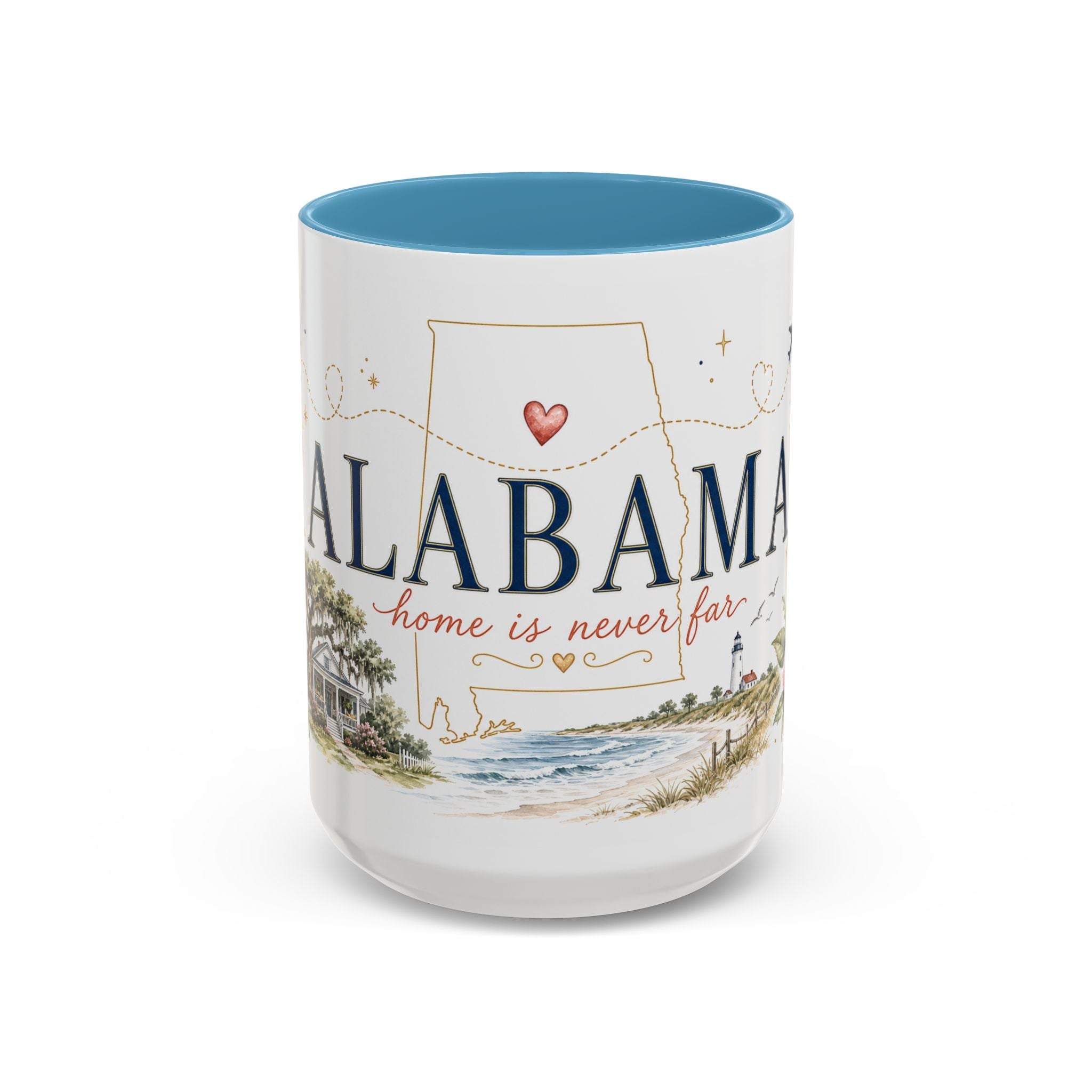 Alabama State Map Mug | Coastal Scenery, Botanical Accents, Homesick Gift