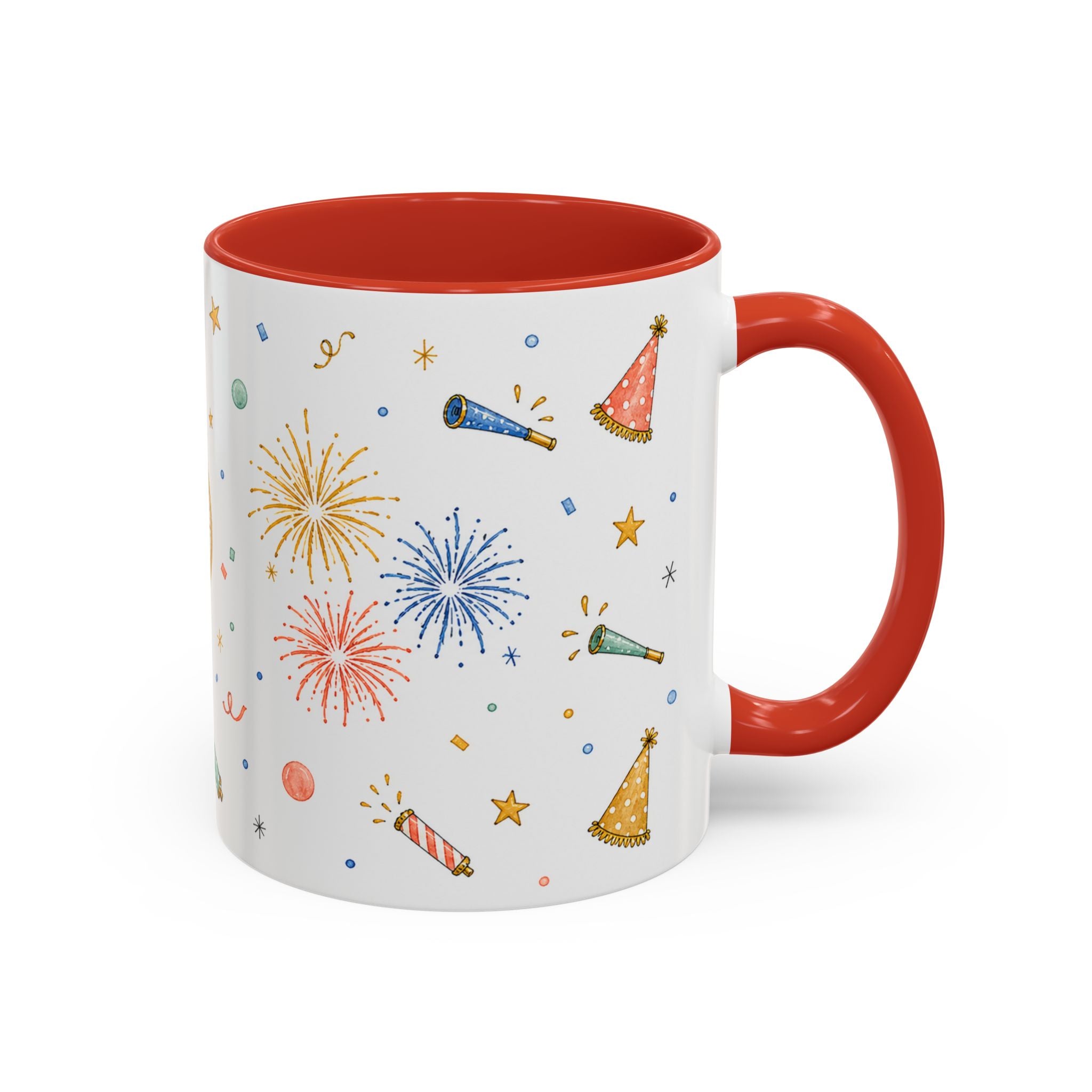New Year Midnight Mug | Candle Firework Watercolor Party Gift | Accent Cup 11oz 15oz