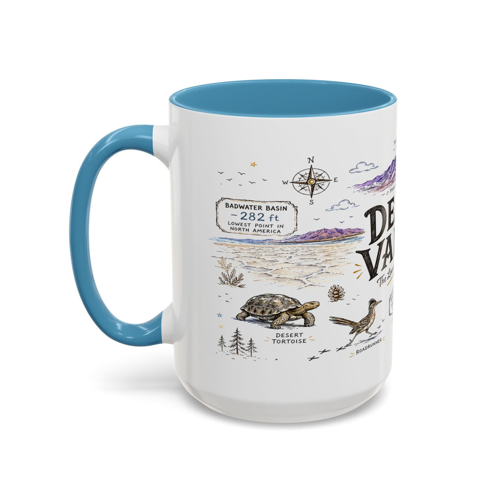 Death Valley National Park Coffee Mug | California Desert Hiking Camping Gift | Accent Color Ceramic 11oz 15oz
