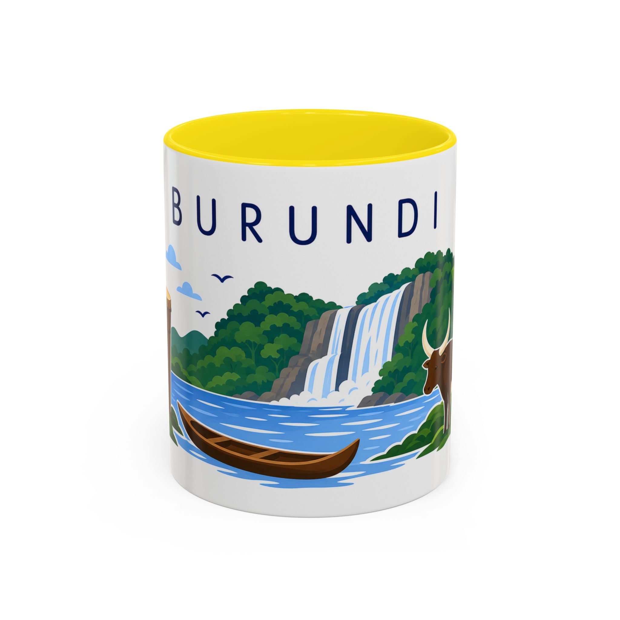 Burundi Coffee Mug | Travel Souvenir Accent Mug | Country Gift Ceramic Cup 11oz 15oz