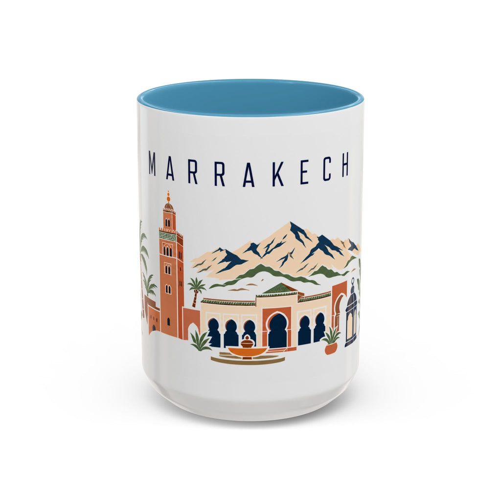 Marrakech Coffee Mug | Morocco Travel Souvenir | Porcelain Decal City Gift | 11oz 15oz Accent Mug