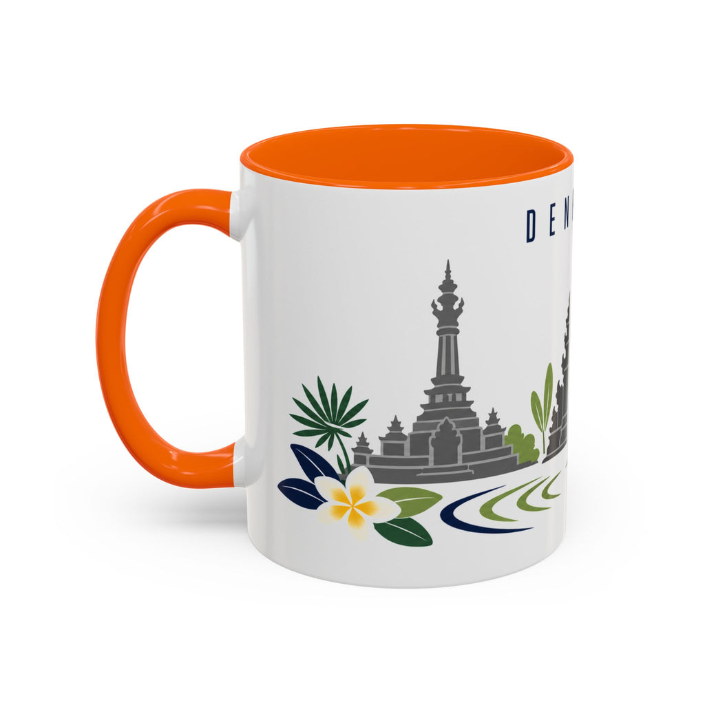 Denpasar Coffee Mug | Indonesia Travel Souvenir | Porcelain Decal City Gift | 11oz 15oz Accent Mug