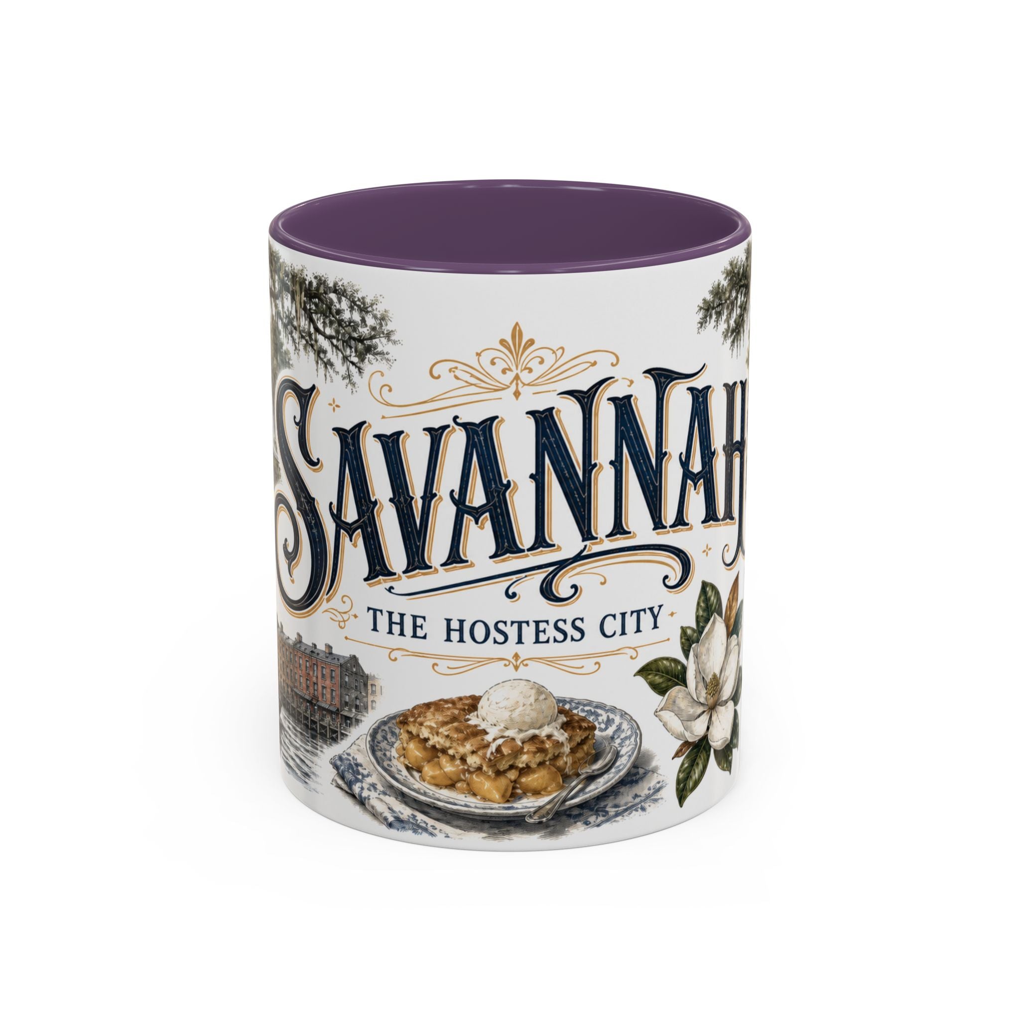 Savannah Coffee Mug | United States Travel Souvenir | Vintage Illustrated City Gift | 11 oz 15 oz Accent Mug