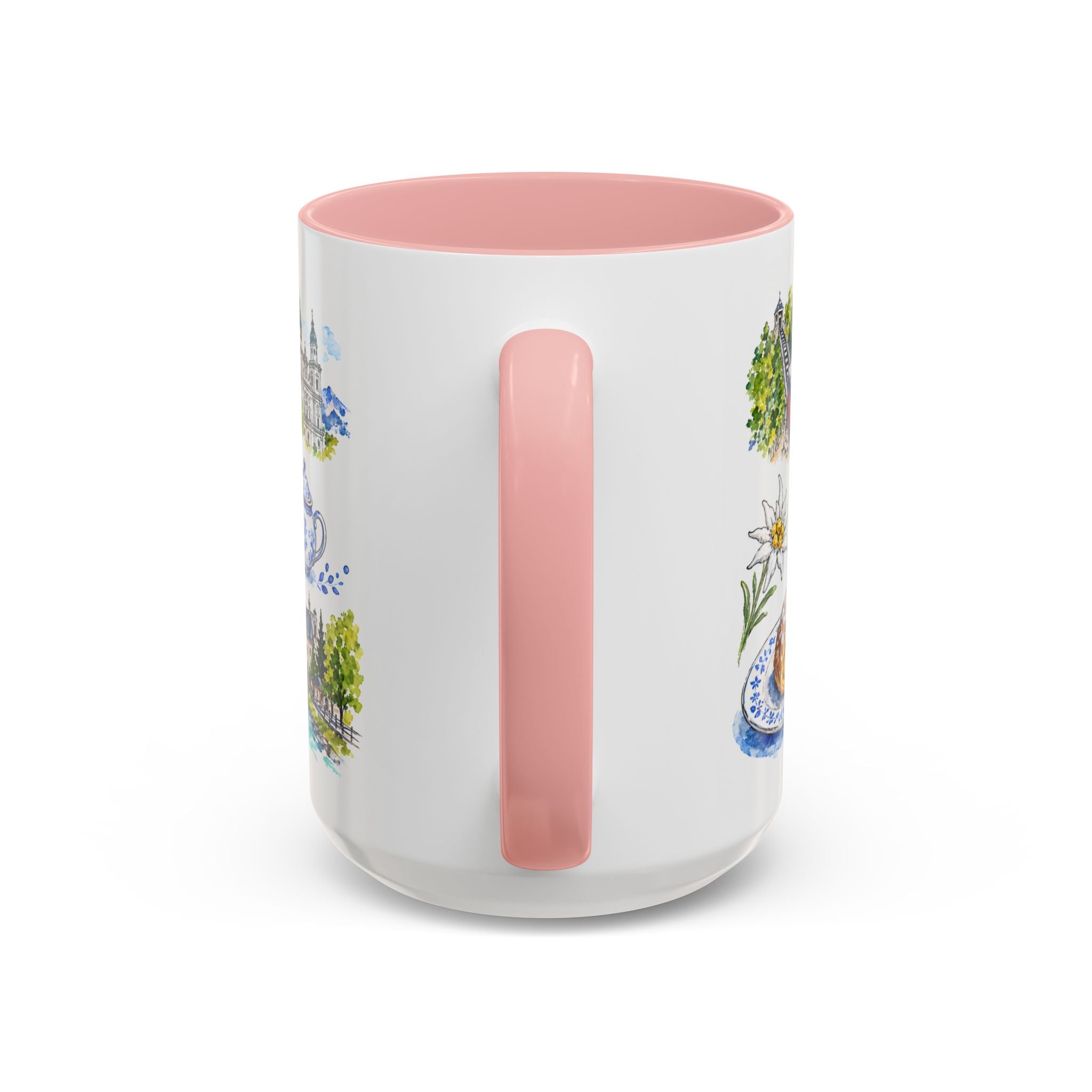 Salzburg Illustrated Travel Mug | City Souvenir Accent Coffee Mug | 11oz 15oz Ceramic Cup