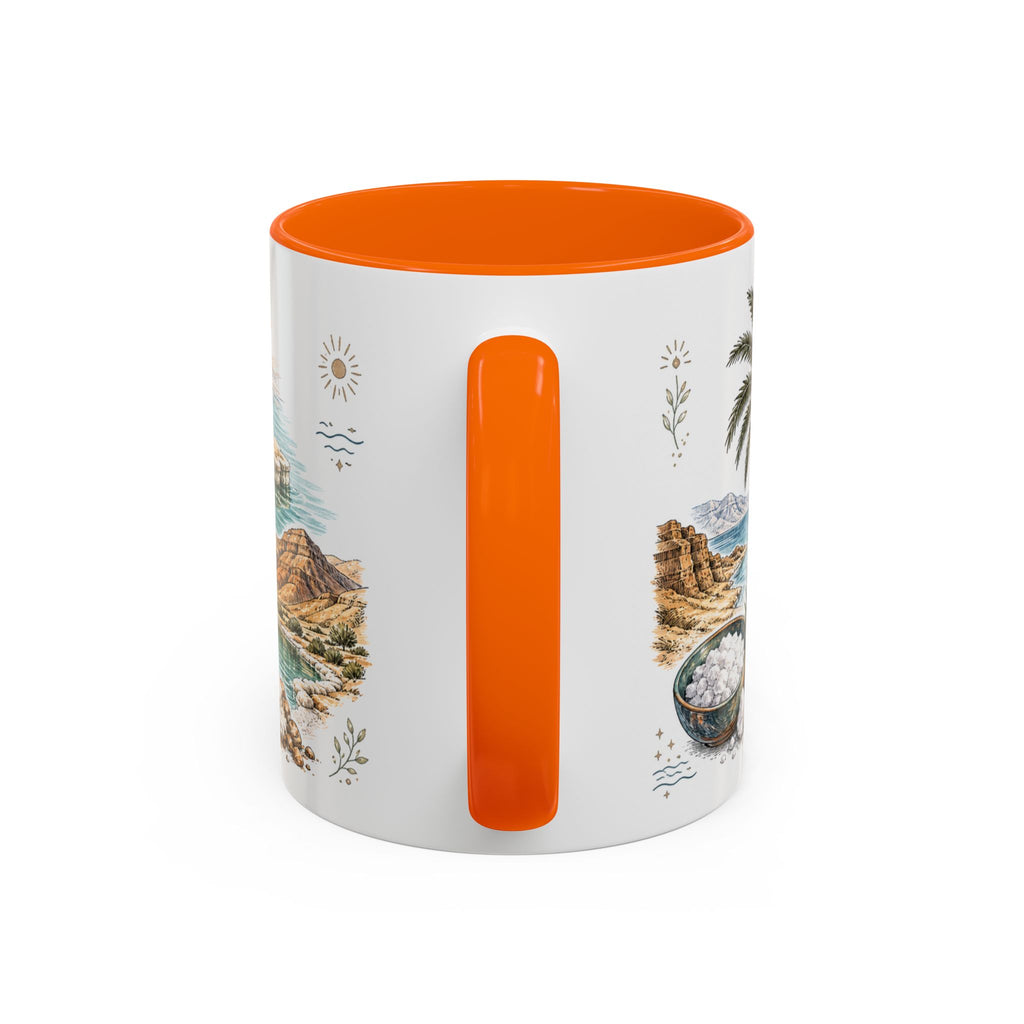 Dead Sea Mug, Jordan Travel Souvenir, Bucket List Gift, Accent Ceramic Coffee Mug 11oz 15oz