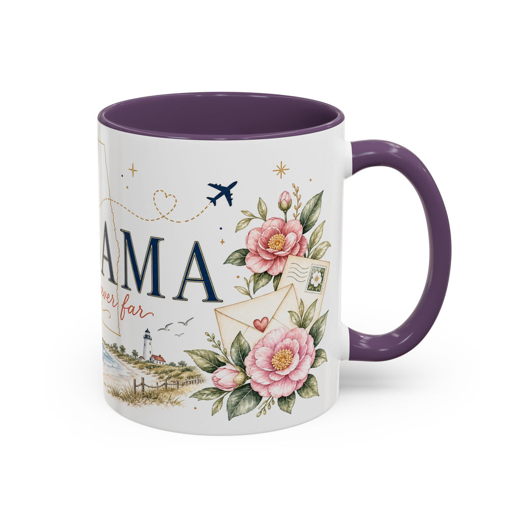 Alabama State Map Mug | Coastal Scenery, Botanical Accents, Homesick Gift