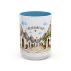 Alberobello Illustrated Travel Mug | Italy Souvenir Accent Coffee Mug | 11oz 15oz Ceramic Cup