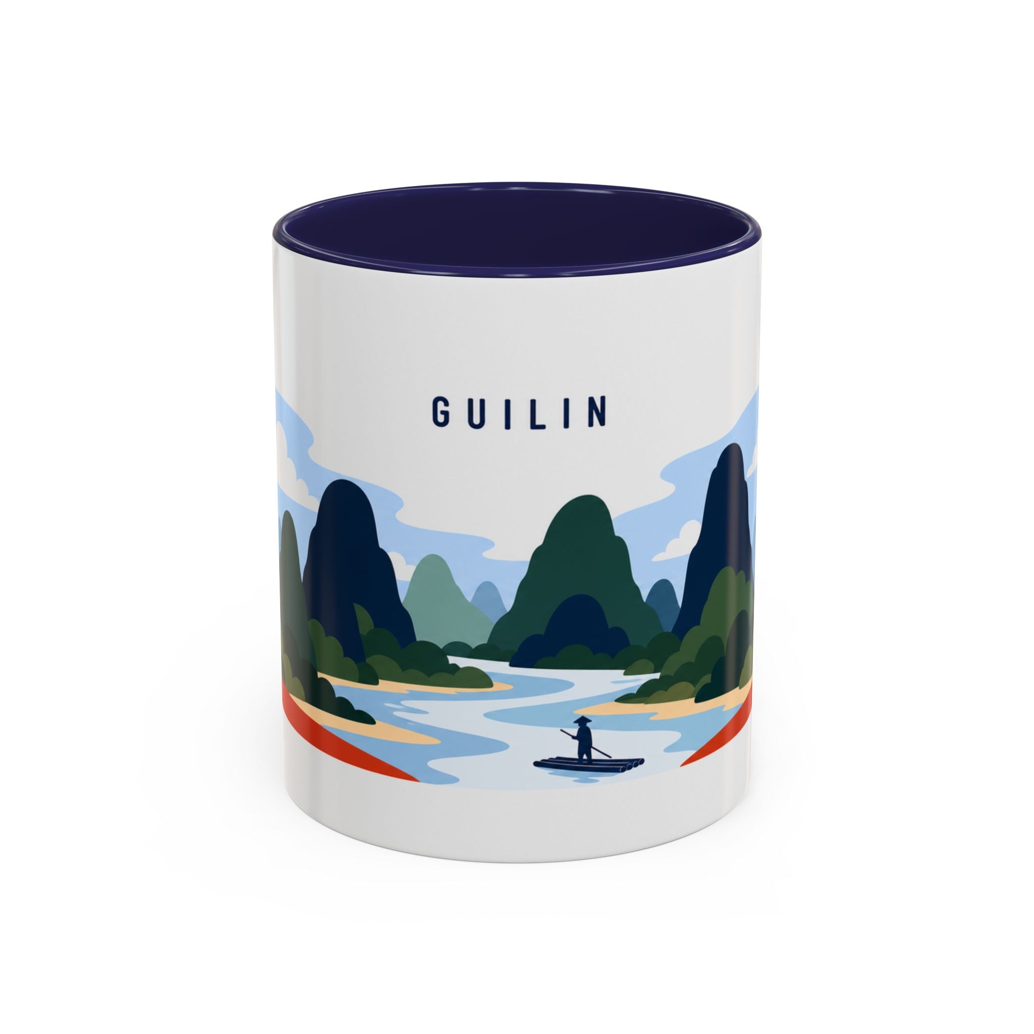 Guilin Coffee Mug | Travel Destination Souvenir Gift | Accent Color Ceramic 11oz 15oz