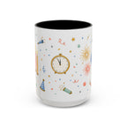 New Year Midnight Mug | Candle Firework Watercolor Party Gift | Accent Cup 11oz 15oz