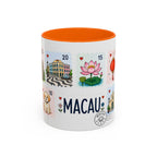 Macau Coffee Mug | Postage Stamp Collage Mug | Travel Souvenir Accent Cup 11oz 15oz