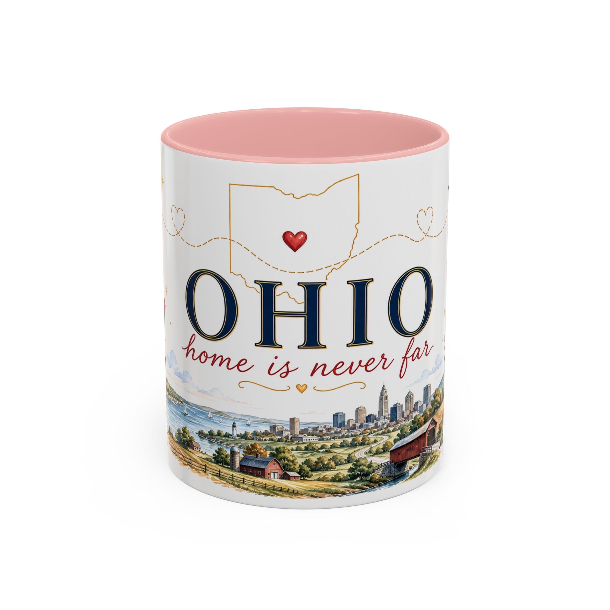 Ohio State Map Mug | Botanical Travel Sketch, Homesick Gift, Long Distance Friendship