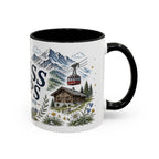 Swiss Alps Coffee Mug | Travel Destination Souvenir Gift | Accent Color Ceramic 11oz 15oz