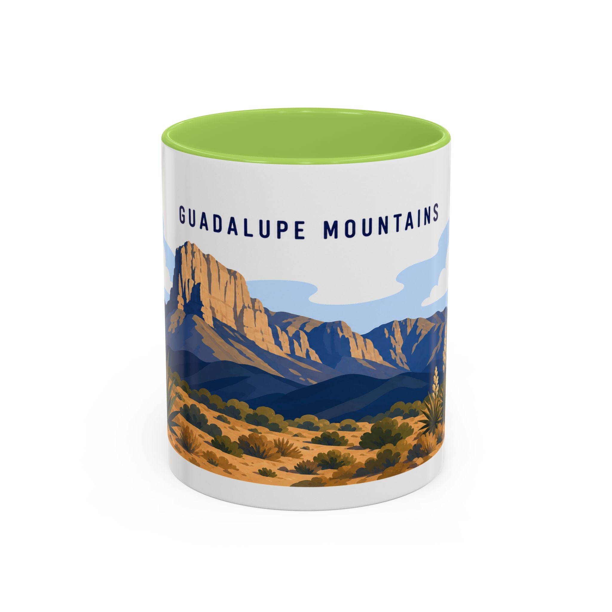 Guadalupe Mountains National Park Coffee Mug | Solid Color Block Park Souvenir | 11oz 15oz Accent Mug