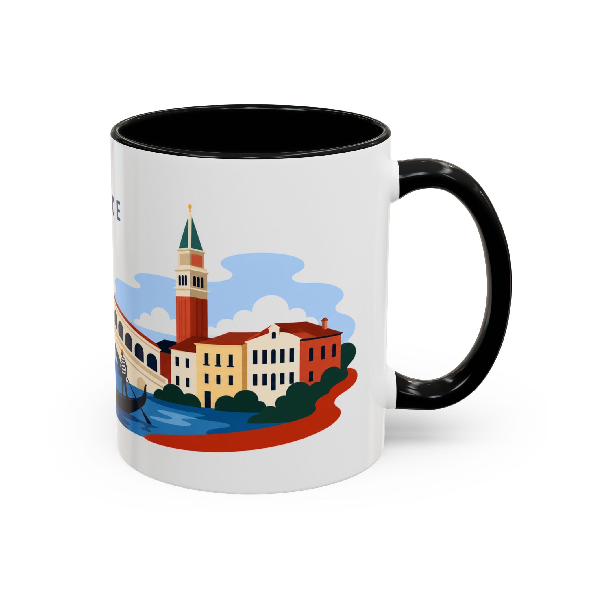 Venice Coffee Mug | Travel Destination Souvenir Gift | Accent Color Ceramic 11oz 15oz