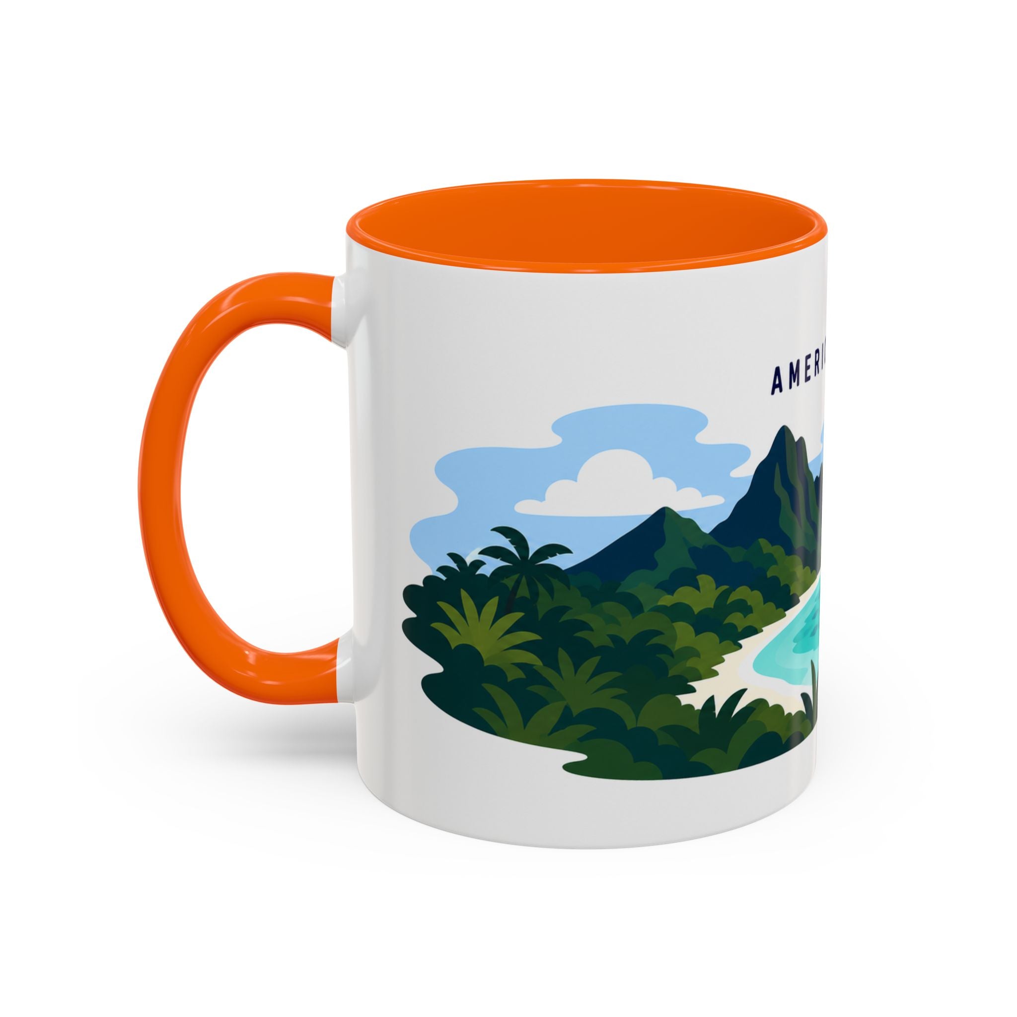 National Park of American Samoa Coffee Mug | Solid Color Block Park Souvenir | 11oz 15oz Accent Mug