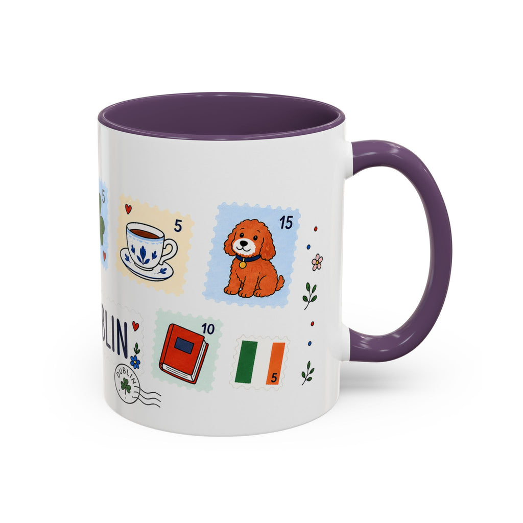 Dublin Coffee Mug | Postage Stamp Collage Mug | Travel Souvenir Accent Cup 11oz 15oz