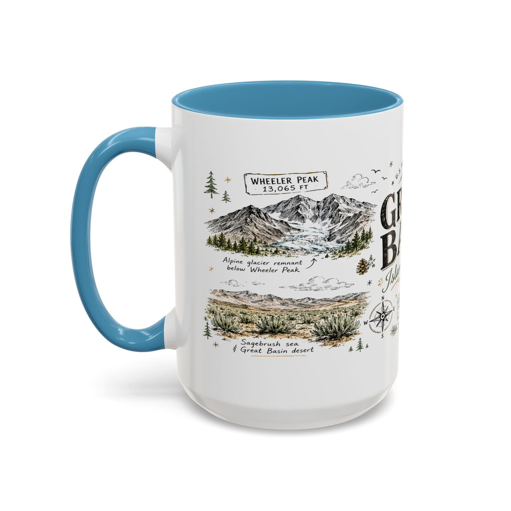 Great Basin National Park Coffee Mug | Nevada Desert Stargazing Hiking Gift | Accent Color Ceramic 11oz 15oz