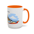 Mont Saint Michel Coffee Mug | Travel Destination Souvenir Gift | Accent Color Ceramic 11oz 15oz