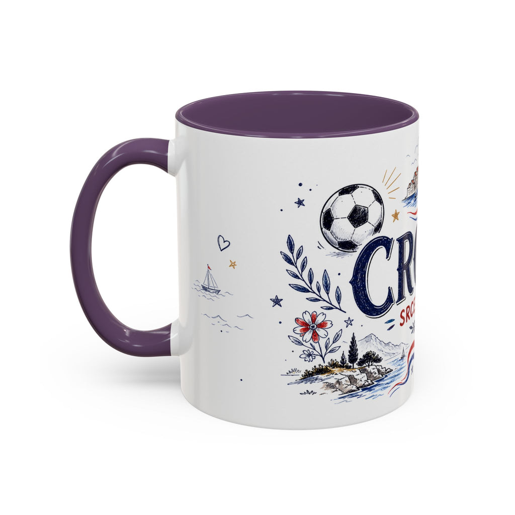 Croatia Soccer Coffee Mug | World Cup Fan Gift | Accent Color Ceramic 11oz 15oz Match Day Cup