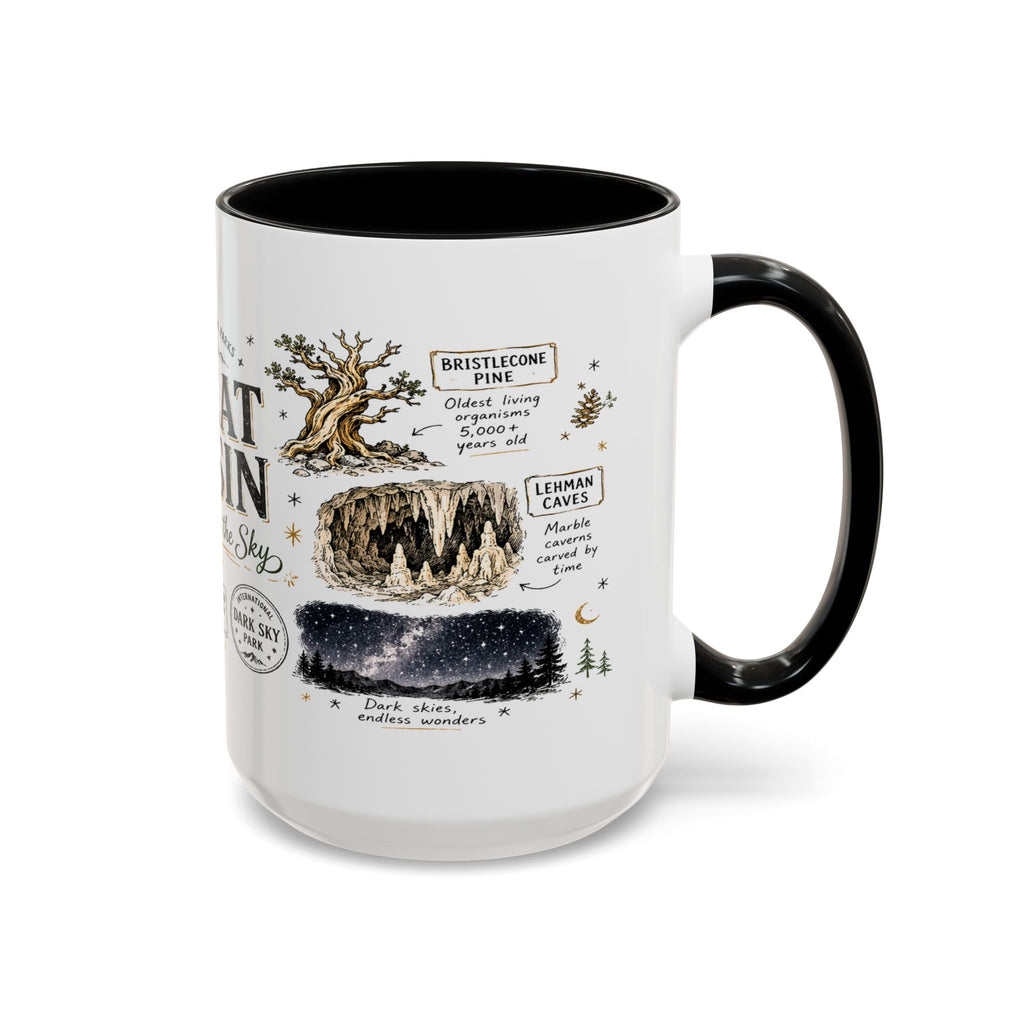 Great Basin National Park Coffee Mug | Nevada Desert Stargazing Hiking Gift | Accent Color Ceramic 11oz 15oz